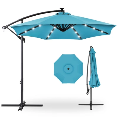 Best Choice Products 10ft Solar LED Offset Hanging Outdoor Market Patio Umbrella W/ Easy Tilt Adjustment - Image 7