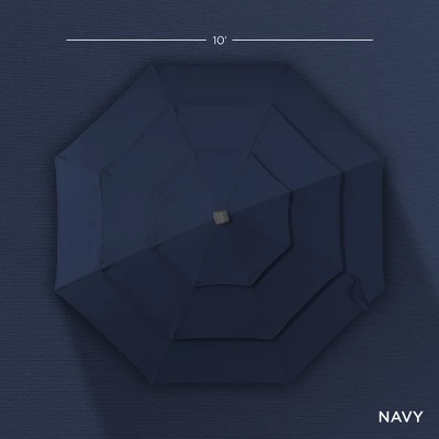 Best Choice Products 10ft 3-Tier Solar Patio Umbrella W/ 24 LED Lights, Tilt Adjustment, Easy Crank - Image 5