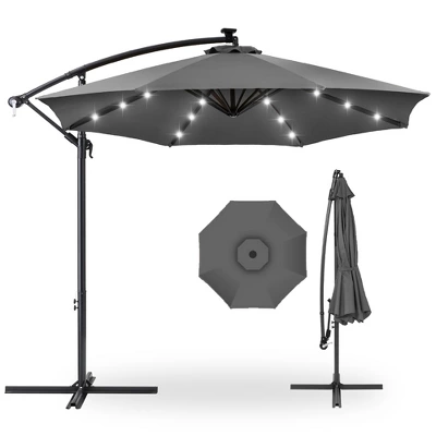 Best Choice Products 10ft Solar LED Offset Hanging Outdoor Market Patio Umbrella W/ Easy Tilt Adjustment - Image 8