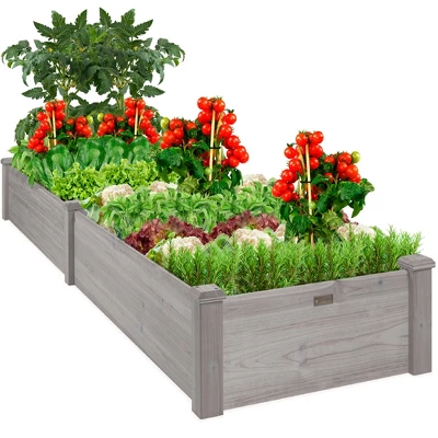 Best Choice Products 8x2ft Outdoor Wooden Raised Garden Bed Planter For Grass, Lawn, Yard - Image 8