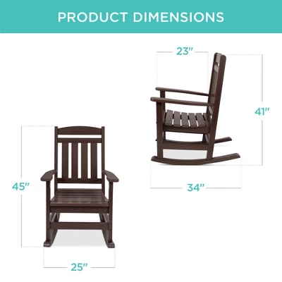 Best Choice Products All-Weather Rocking Chair, Indoor Outdoor HDPE Porch Rocker W/ 300lb Weight Capacity - Image 6