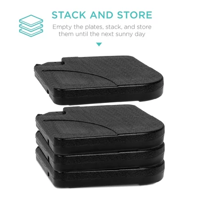 Best Choice Products 4-Piece Cantilever Offset Patio Umbrella Stand Square Base Plate Set W/ Easy-Fill Spouts - Image 5