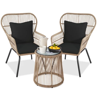 Best Choice Products 3-Piece Patio Conversation Bistro Set, Outdoor Wicker W/ 2 Chairs, Cushions, Side Table - Image 10