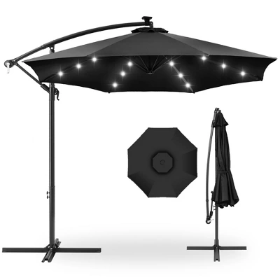 Best Choice Products 10ft Solar LED Offset Hanging Outdoor Market Patio Umbrella W/ Easy Tilt Adjustment - Image 12