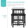 Best Choice Products 3-Piece Counter Height Dining Table Set W/ 2 Faux Leather Stools, Space-Saving Design - Black