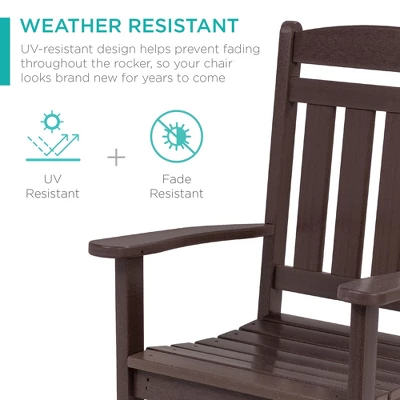 Best Choice Products All-Weather Rocking Chair, Indoor Outdoor HDPE Porch Rocker W/ 300lb Weight Capacity - Image 3