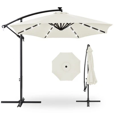 Best Choice Products 10ft Solar LED Offset Hanging Outdoor Market Patio Umbrella W/ Easy Tilt Adjustment - Image 13