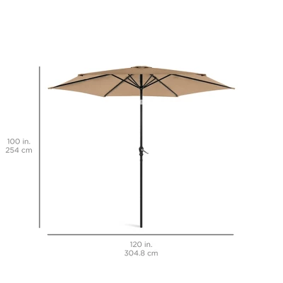 Best Choice Products 10ft Outdoor Steel Market Patio Umbrella W/ Crank, Tilt Push Button, 6 Ribs - Image 6