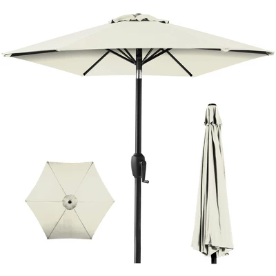 Best Choice Products 7.5ft Heavy-Duty Outdoor Market Patio Umbrella W/ Push Button Tilt, Easy Crank Lift - Image 16