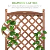Best Choice Products Set Of 2 48in Wood Planter Box & Diamond Lattice Trellis, W/ Drainage, Optional Wheels - Walnut