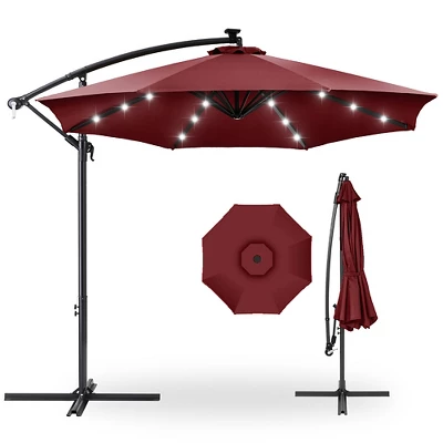 Best Choice Products 10ft Solar LED Offset Hanging Outdoor Market Patio Umbrella W/ Easy Tilt Adjustment - Image 10