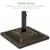 Best Choice Products 26lb Heavy-Duty Steel Square Patio Umbrella Base Stand W/ Decorative Basketweave Pattern - Bronze