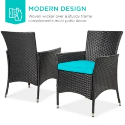 Best Choice Products 5-Piece Indoor Outdoor Wicker Patio Dining Table Furniture Set W/ Umbrella Cutout, 4 Chairs