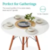 Best Choice Products 35.5in Round Compact Mid-Century Modern Dining Table W/ Beech Wood Legs, Metal Frame