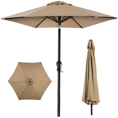 Best Choice Products 10ft Outdoor Steel Market Patio Umbrella W/ Crank, Tilt Push Button, 6 Ribs - Image 7