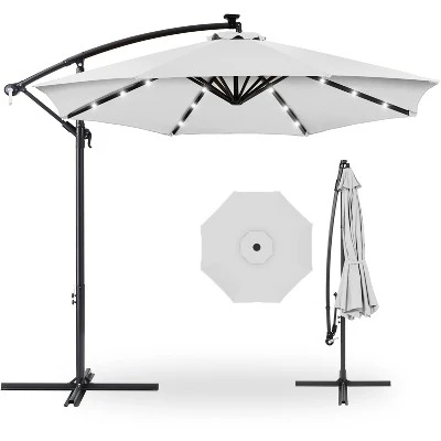 Best Choice Products 10ft Solar LED Offset Hanging Outdoor Market Patio Umbrella W/ Easy Tilt Adjustment - Image 16