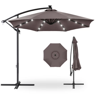 Best Choice Products 10ft Solar LED Offset Hanging Outdoor Market Patio Umbrella W/ Easy Tilt Adjustment - Image 11