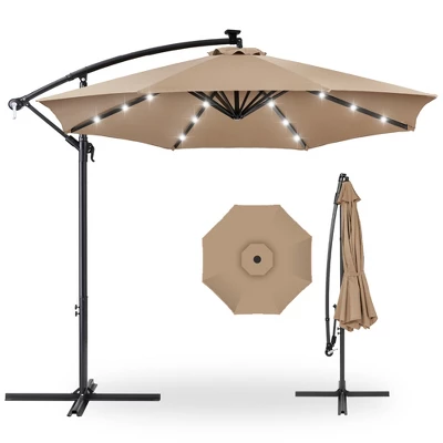 Best Choice Products 10ft Solar LED Offset Hanging Outdoor Market Patio Umbrella W/ Easy Tilt Adjustment - Image 9