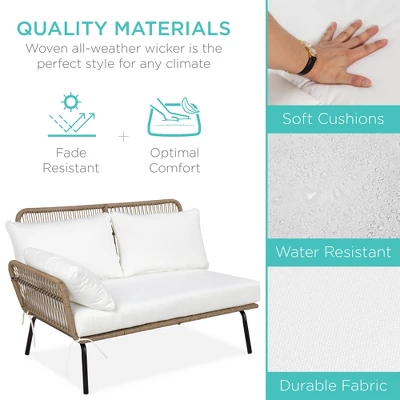 Best Choice Products Outdoor Woven Rope Sectional Patio Furniture, L-Shaped Conversation Set W/ Table