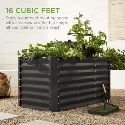 Best Choice Products 4x2x2ft Outdoor Metal Raised Garden Bed, Planter Box For Vegetables, Flowers, Herbs - Image 5