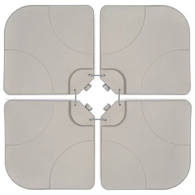 Best Choice Products 4-Piece Cantilever Offset Patio Umbrella Stand Square Base Plate Set W/ Easy-Fill Spouts - Image 8