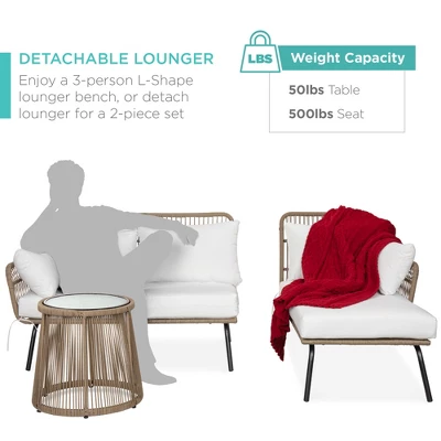 Best Choice Products Outdoor Woven Rope Sectional Patio Furniture, L-Shaped Conversation Set W/ Table - Image 4