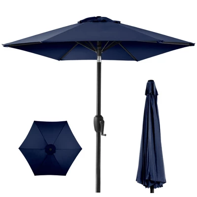 Best Choice Products 7.5ft Heavy-Duty Outdoor Market Patio Umbrella W/ Push Button Tilt, Easy Crank Lift - Image 12