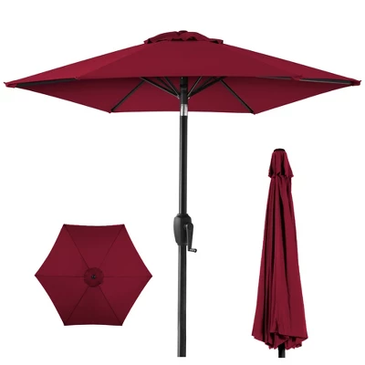 Best Choice Products 7.5ft Heavy-Duty Outdoor Market Patio Umbrella W/ Push Button Tilt, Easy Crank Lift - Image 15