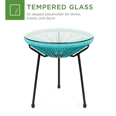 Best Choice Products 3-Piece All-Weather Patio Woven Rope Acapulco-Style Bistro Furniture Set W/ Rocking Chairs, Table - Image 4