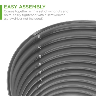 Best Choice Products 63in Oval Metal Raised Garden Bed, Customizable Outdoor Planter For Gardening, Plants - Image 4