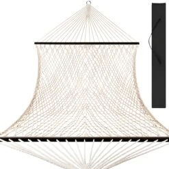 Best Choice Products Cotton Rope 2-Person Double Hammock W/ Spreader Bars, Carrying Case