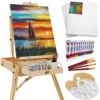 Best Choice Products Portable Wooden French Easel W/ 32pc Beginners Kit