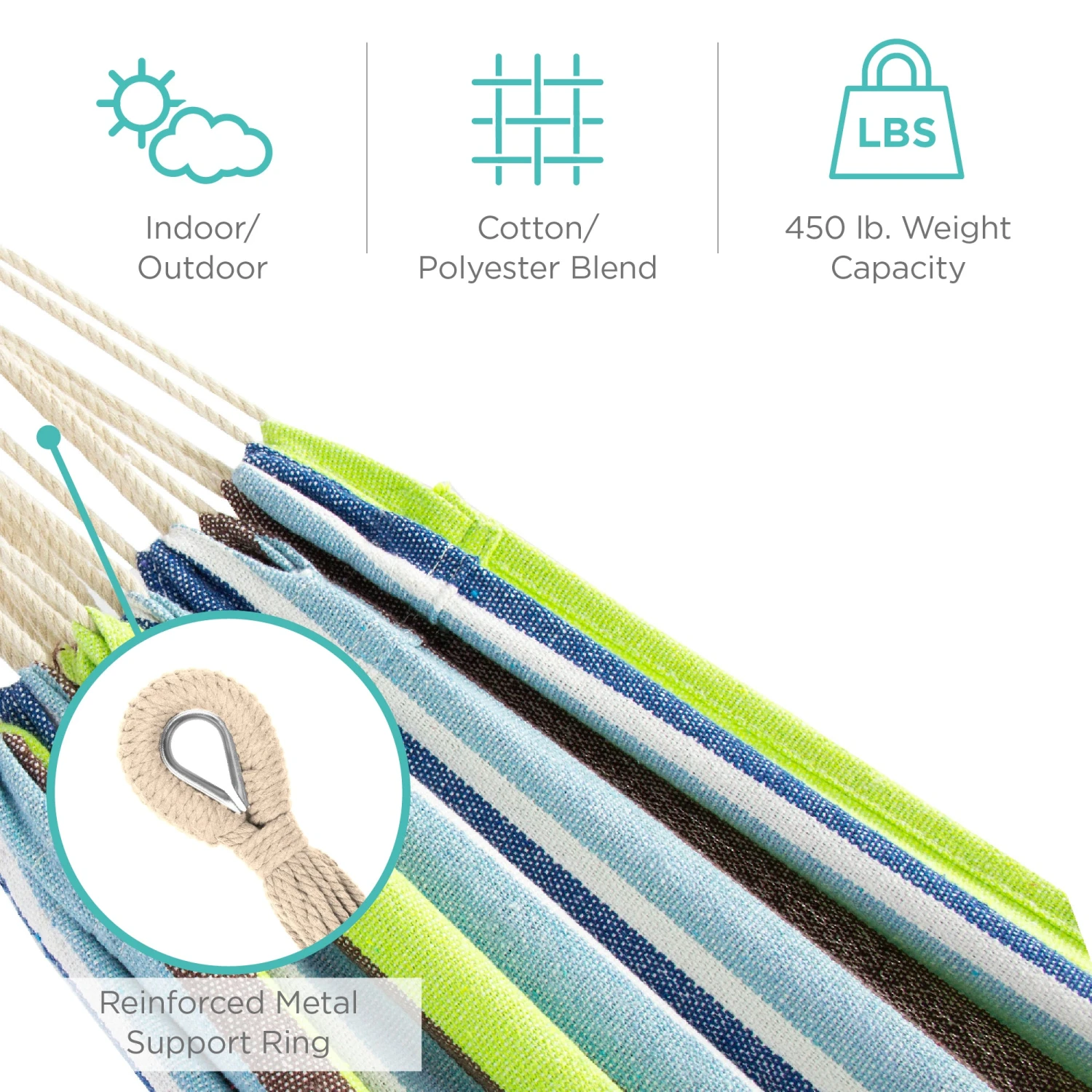 Best Choice Products 2-Person Brazilian-Style Double Hammock W/ Carrying Bag And Steel Stand - Image 17