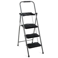 Best Choice Products 3-Step Folding Steel Ladder W/ Utility Tray, Hand Grip, 330lb Capacity
