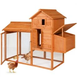 Best Choice Products Multi-Level Wooden Chicken Coop - 80in