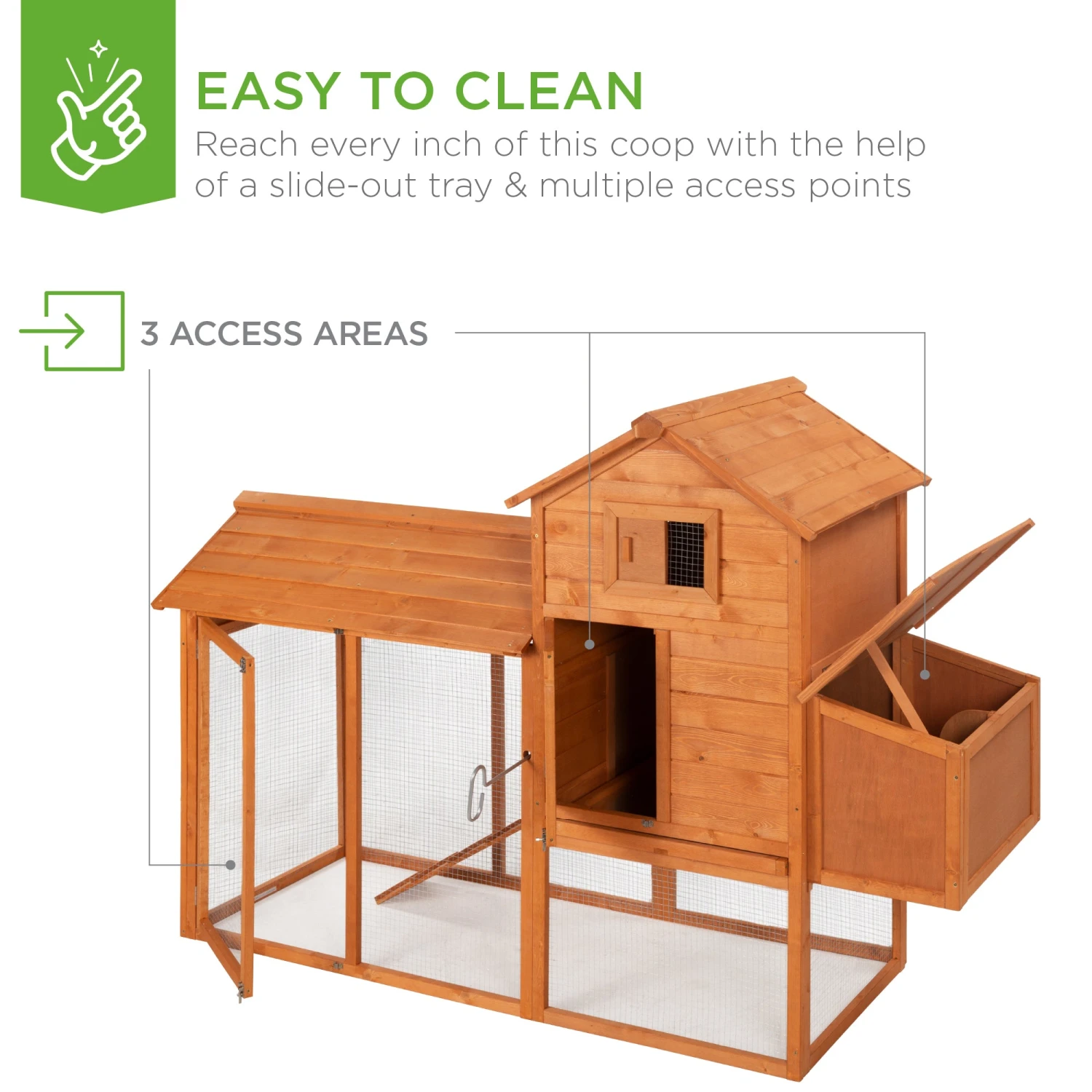 Best Choice Products Multi-Level Wooden Chicken Coop - 80in - Image 4