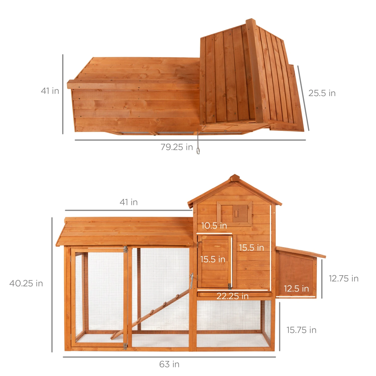 Best Choice Products Multi-Level Wooden Chicken Coop - 80in - Image 7