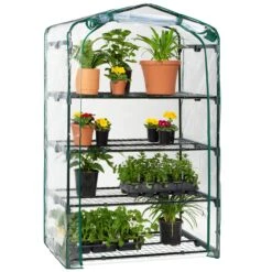 Best Choice Products 4-Tier Mini Portable Indoor Outdoor Greenhouse W/ Steel Shelves - 40in