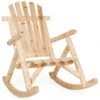 Best Choice Products Rocking Wood Adirondack Chair Accent Furniture W/ Natural Finish