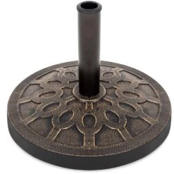 Best Choice Products 18in Round Patio Umbrella Base Stand W/ Rustic Finish