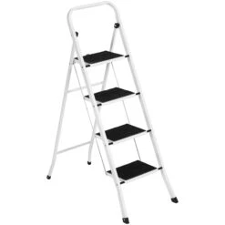 Best Choice Products Folding Steel 4-Step Ladder W/ Hand Rail, Wide Steps, 330lbs Capacity