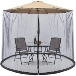 Best Choice Products Adjustable Bug Net Accessory For Patio Umbrella W/ Zippered Door - 9ft