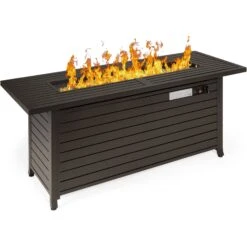 Best Choice Products 50,000 BTU Rectangular Propane Gas Fire Pit Table W/ Storage, Cover - 57in