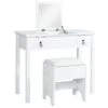 Best Choice Products Bathroom Vanity Table Set W/ Square Mirror, Stool