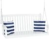 Best Choice Products Wooden Curved Back Hanging Porch Swing Bench W/ Mounting Chains - 48in