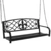 Best Choice Products 2-Person Outdoor Metal Hanging Swing Bench W/ Fleur-de-Lis Accents
