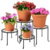 Best Choice Products Set Of 4 Indoor Outdoor Metal Nesting Plant Stands, Flowerpot Holders
