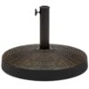 Best Choice Products 55lb Round Wicker Style Patio Umbrella Stand W/ Blackened Bronze Finish