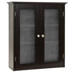 Best Choice Products Bathroom Wall Storage Medicine Cabinet W/ Tempered Glass Double Doors