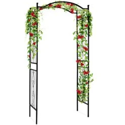Best Choice Products Steel Garden Arch Arbor Trellis For Climbing Plants - 92in